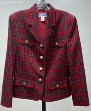 Pendelton Womens Size 10 2pc Plaid 100 Wool Skirt and Blazer Set Pre-Owned