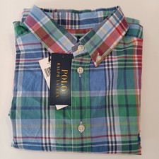 Polo Ralph Lauren Classic-Fit Plaid Button-Down Cotton Oxford Shirt BoysXL 18-20