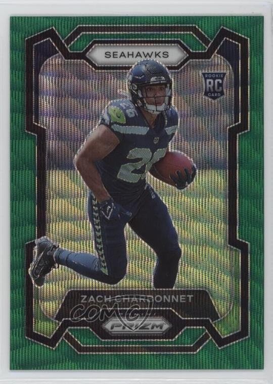 2023 Panini Prizm Rookies Green Wave Prizm Zach Charbonnet #392 0dq7