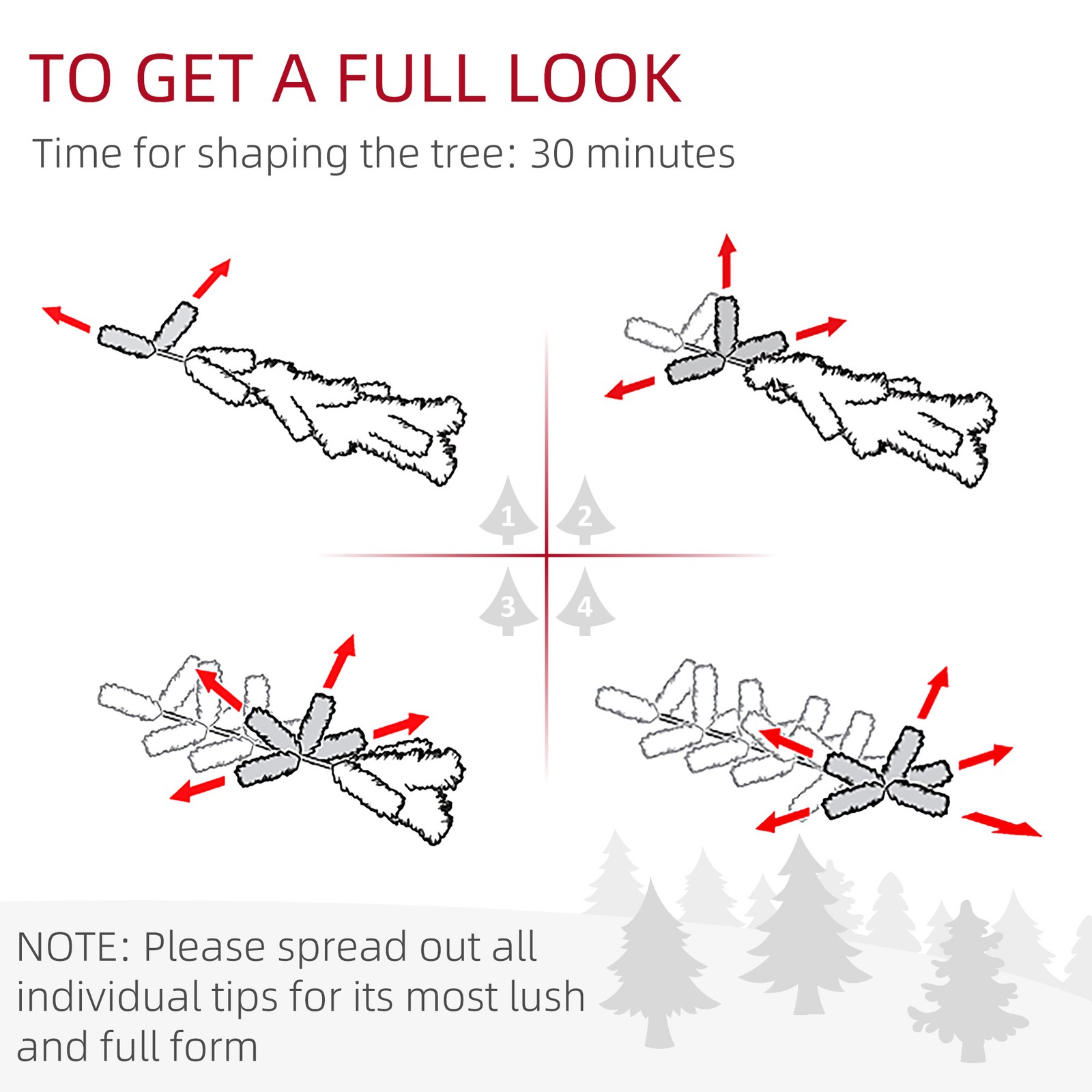 HOMCOM 6ft Artificial Nordic Pine Christmas Tree with Snow, Easy Assembly