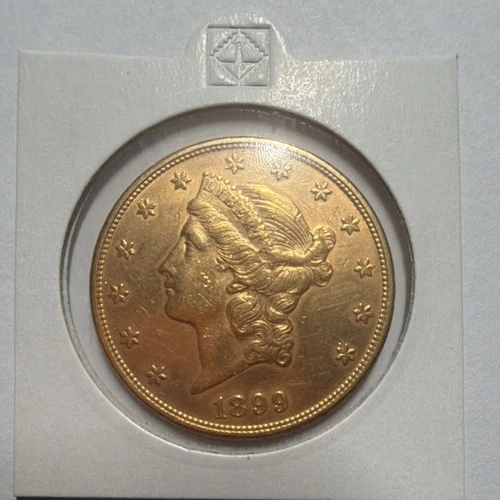 1899 $20 Double Eagle Gold Coin Pre-1933 US Gold Uncertified Double Eagle