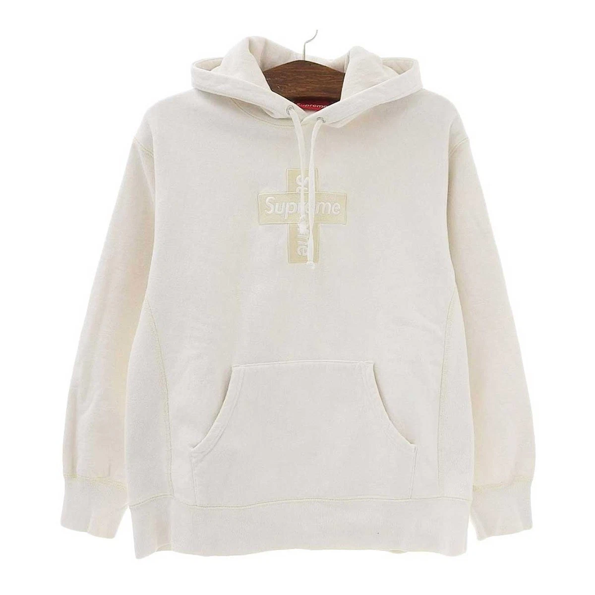 Sweat à capuche Supreme Cross Box Logo Homme S Blanc Supreme Occasion Vêtements Accessoires