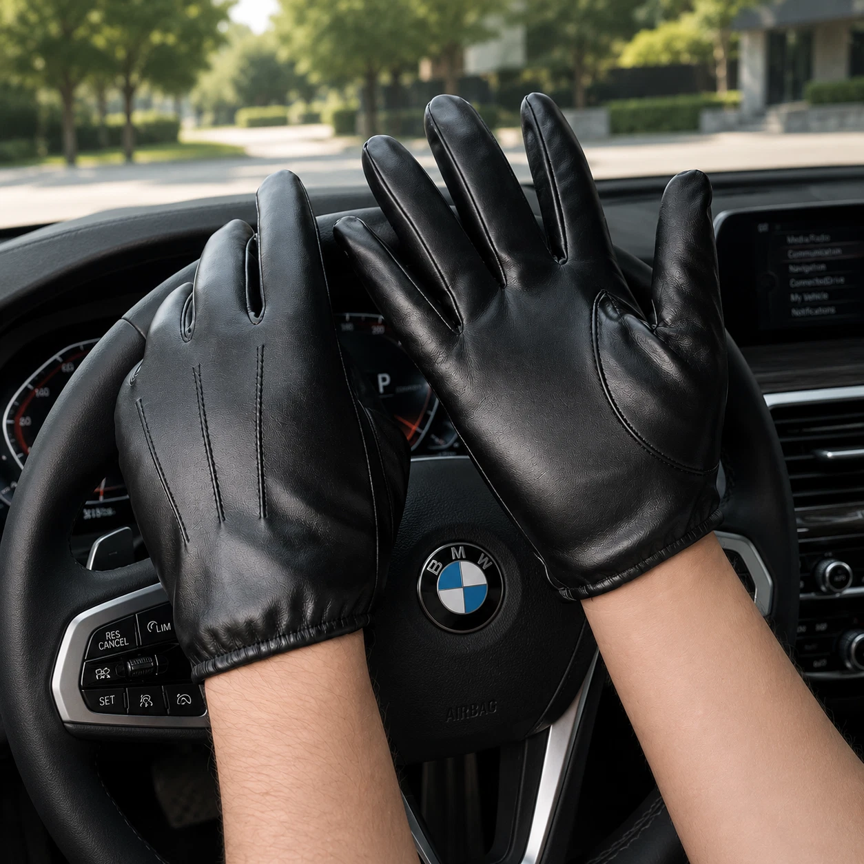 LEATHER GLOVES DRIVING SECURITY POLICE ANTI SLASH FIRE SAFETY MADE WITH KEVLAR
Opens in a new window