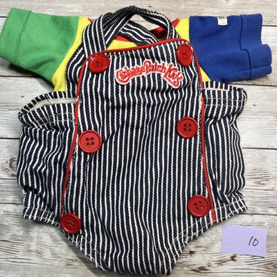 HTF Cabbage Patch Kids DENIM STRIPED ROMPER  & Color Shirt Boy Doll Clothes