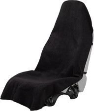 Terry Cloth seat Cover Universal Waterproof Car Sport Towel Seat 1 Pack Black