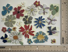 Mix Size Color Floral Mosaic Tiles, 23 Assorted Colorful Daisy Broken china