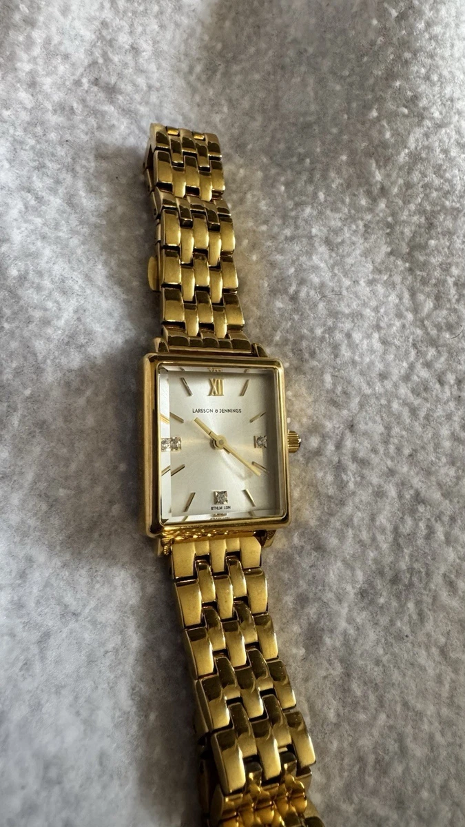 Larsson & Jennings Swiss Made Gold Black Leather Watch 5ATM needs battery 81z0zQ-b4IL._AC_UY900_.jpg main image 3