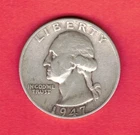 1947 S San Francisco Washington Silver Quarter, 25 Cents, 0.181 Troy Oz ASW