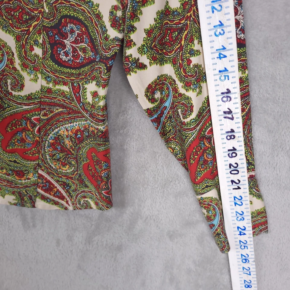 Talbots Pure Silk Paisley Button Up Long SIeeve Collared Blouse Size 12 Vintage - Image 4 of 4