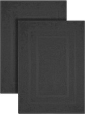Premium Grey Bath Mat - 2 Pack 22x34 Inches - Not a Bathroom Rug - 100 Ring Spu