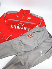 Tuta da allenamento PUMA Arsenal Fly Emirates mezza zip pantaloni rosso grigio originale