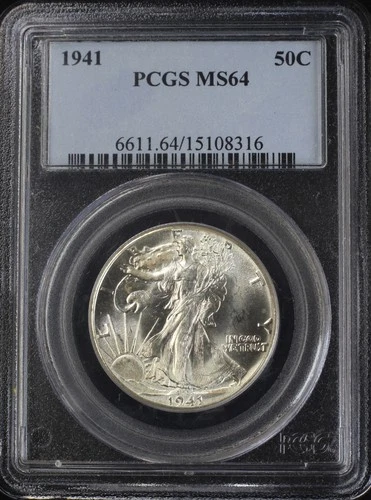 1941 WALKING LIBERTY HALF DOLLAR 50C PCGS MS64 (PQ176)