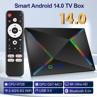 2025 Android 14.0 Smart TV BOX WIFI Quad-core 128/64/32 GB Netzwerk Media Player