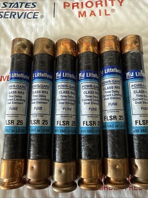 6x New Littelfuse FLSR025 FLSR-25 25Amp (25A) FLSR 600V Time-Delay