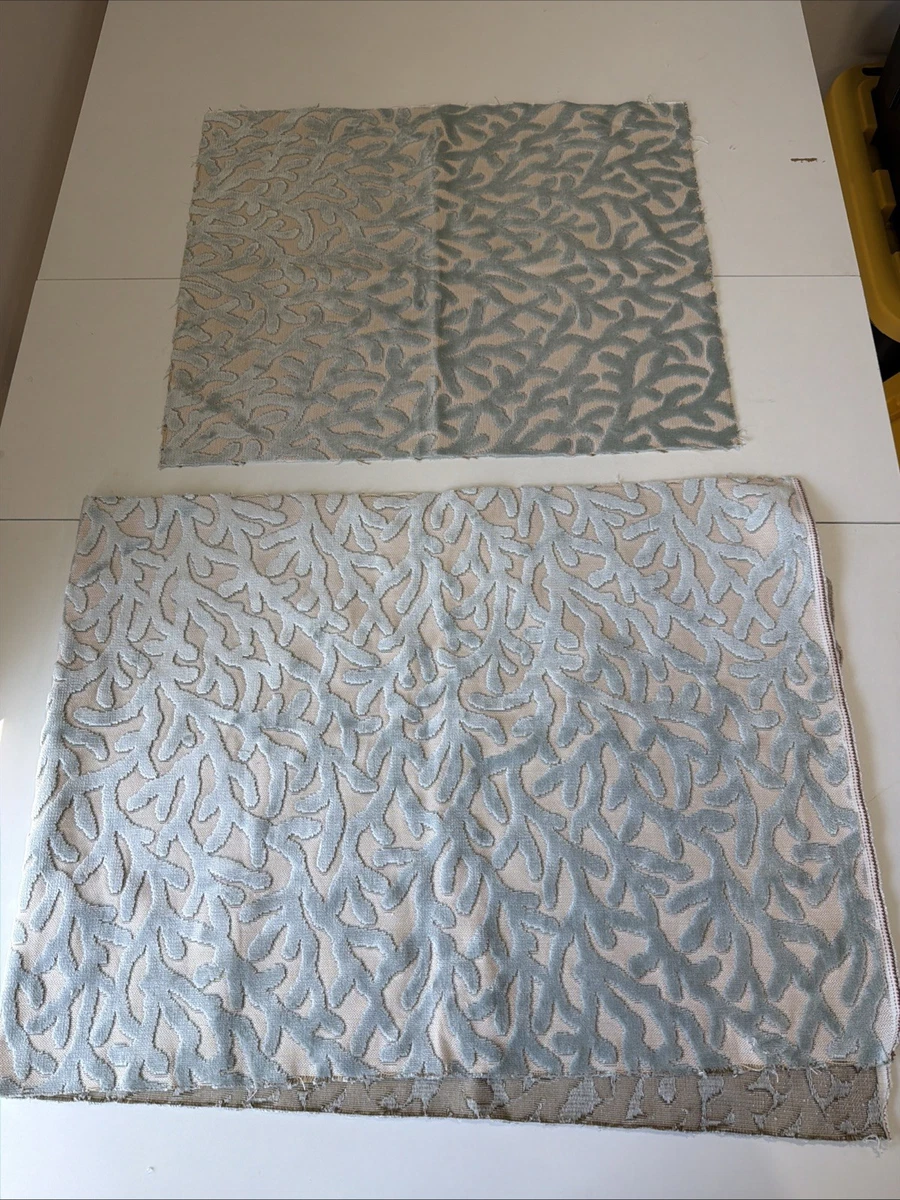 Luxury ABBEYSHEA Velvet Fabric Remnants Merits H20 Sage Seafoam Coral Velvet 2pc