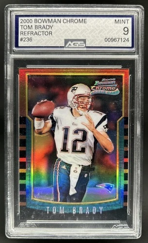 2000 Bowman Chrome Tom Brady Refractor Rookie RC #236 Patriots AGS 9