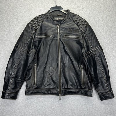 Affliction Black Premium Leather Jacket 2XL Limited Edition Buckle Moto Biker