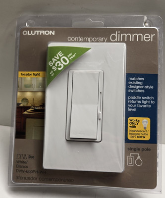 LUTRON DIVA DVW-600PH-WH Dimmer Switch White It/335