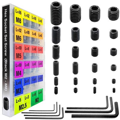 EEEEE 707Pcs Internal Hex Drive Cup-Point Assorted Set Screw Assortment Kit 2...