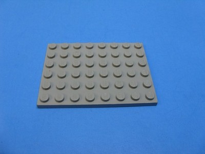 1980s LEGO Old Lt Gray Plate 6 x 8 no Part# Bottom Classic Space 6901 6861 #3036