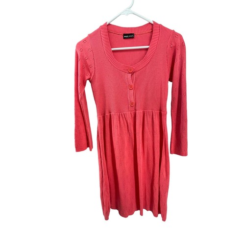 Wet Seal Pink Ribbed Long Sleeve Quarter Button Sweater Mini Dress wet-seal-pink-ribbed-long-sleeve-quarter-button-sweater-mini-dress