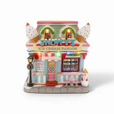 FG Square Snowys Ice Cream Parlor Christmas Village Huge Cone Roof MC3009