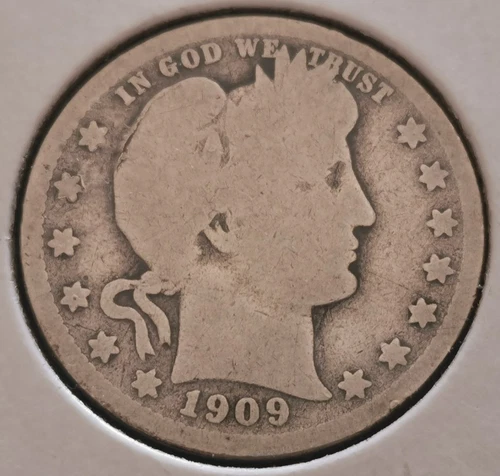 1909-O Barber Quarter in G+ Condition Full Rims Both Sides