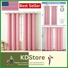 Elegant Pink Blackout Curtains - Thermal Insulated Grommet Drapes, 42 x 84