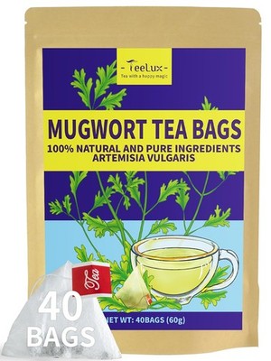 TeeLux Mugwort Tea Bags, 40 Count, Natural Mugwort Leaves, Caffeine Free, Bio...