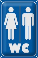 Schild Blech Hinweis -Made In Germany- 20X30Cm Wc Piktogramm Toilet Metall Deko