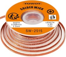 TOWOT Entl&ouml;tlitze, Entl&ouml;tdocht Entfernen des L&ouml;tzinns &  Zerlegen (2.5mm 1.5m)