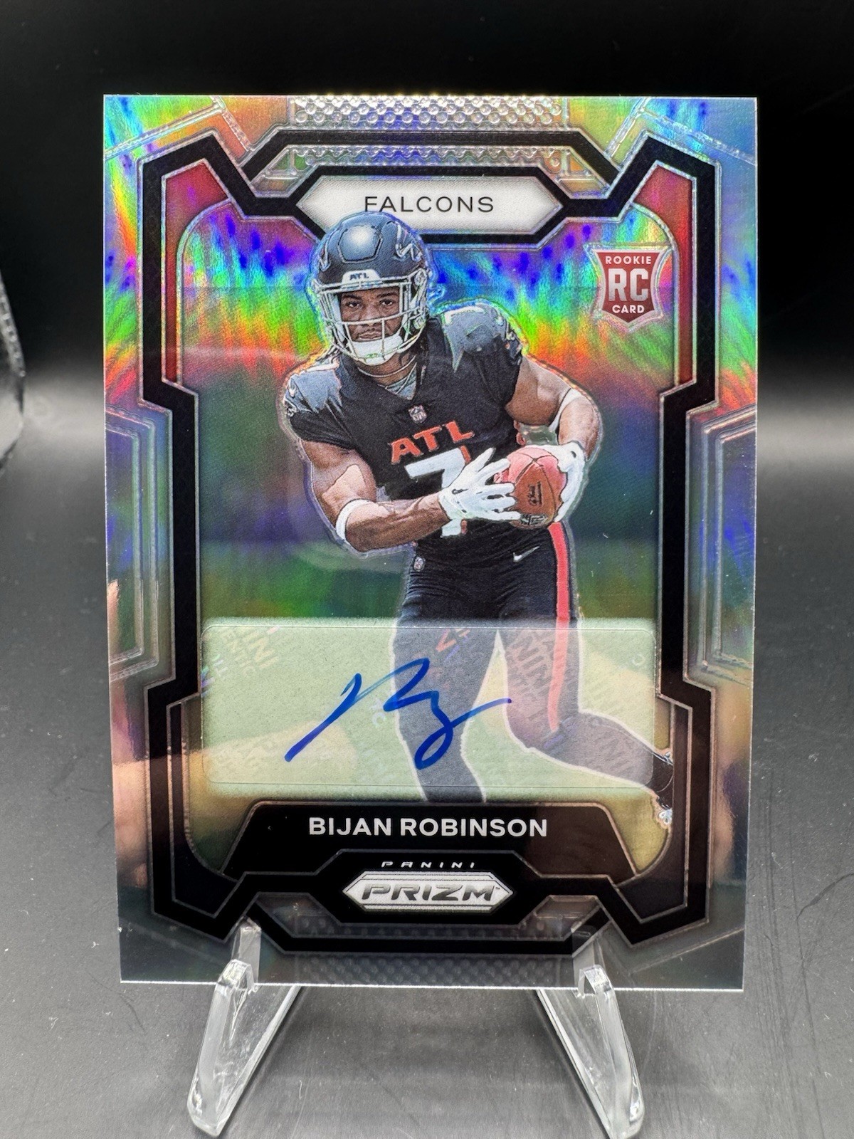 Bijan Robinson 2023 Panini Prizm Silver Prizm Rookie Auto RC #305 Falcons