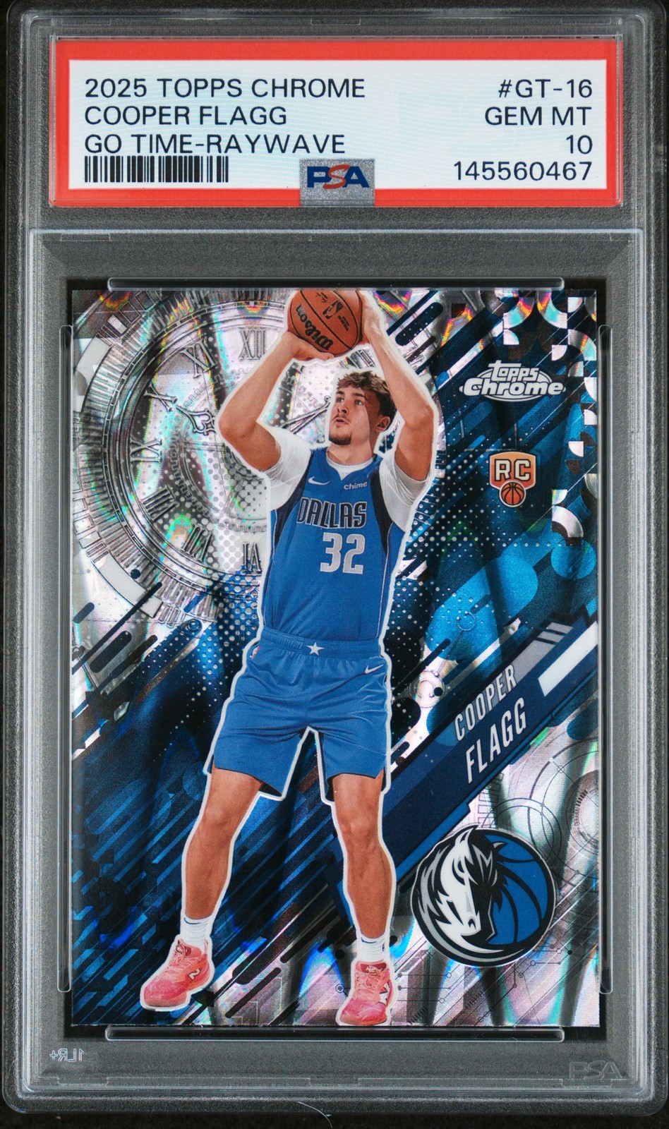 2025 TOPPS CHROME GO TIME RAYWAVE #GT-16 COOPER FLAGG ROOKIE RC PSA 10