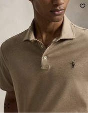 Polo Ralph Lauren Polo Shirt Mens XL Beige Classic Fit Short Sleeve Pony Logo