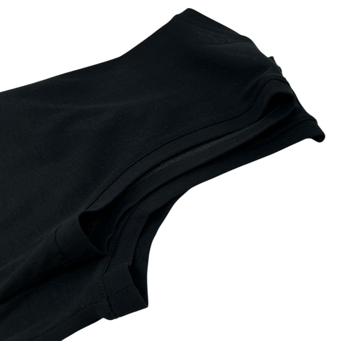 CHANEL Vintage Logo V-neck Tank Top Cotton Black Pullover