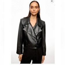 Eudon Choi x RTR Leather Oversized Collar Jacket, Size: M