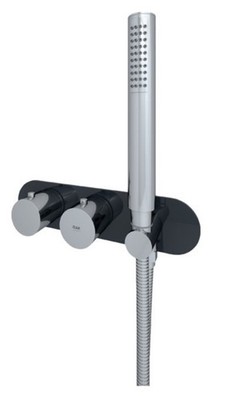 RAK Feeling Schwarz Rund Horizontal Unterputz Thermostat Dual Control Dusche Va