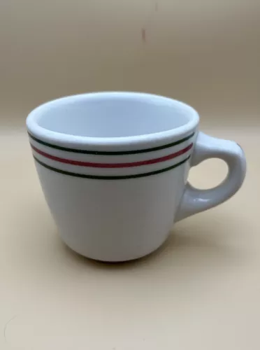 Iroquois China Restaurant Ware Green Red Stripe Syracuse 9  NY Mug H-3