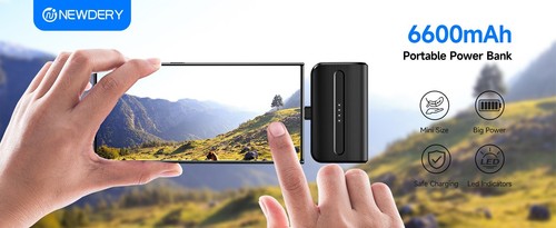NEWDERY 6600mAh USB-C Power Bank – Mini Fast Charger for Galaxy, Pixel, Android - Picture 10 of 13