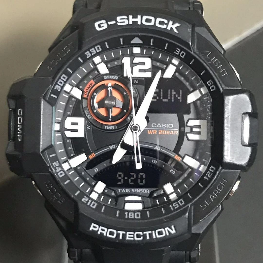 CASIO G-SHOCK GA-1000-1A SKY COCKPIT Black Mens Watch Used 221028055