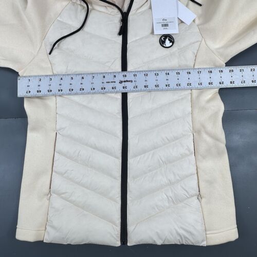 Zyia Active Puffer Jacket Womens Large Creme Oatmeal Hybird Fleece Primaloft NWT - Picture 5 of 8