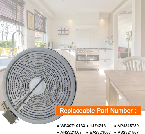 Actualizado WB30T10133 Rango de elementos de superficie radiante 9 pulgadas Dual Surface Element Co - Imagen 3 de 12