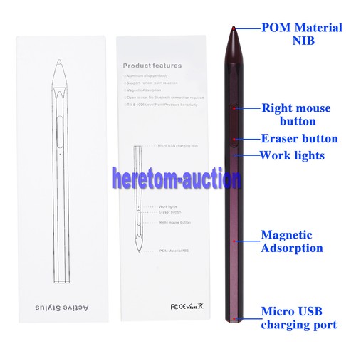 Stylus Pen For Microsoft Surface Pro 3/4/5/6/7/8 Go 2/3 Book Latpop Studio - Red - Picture 12 of 22