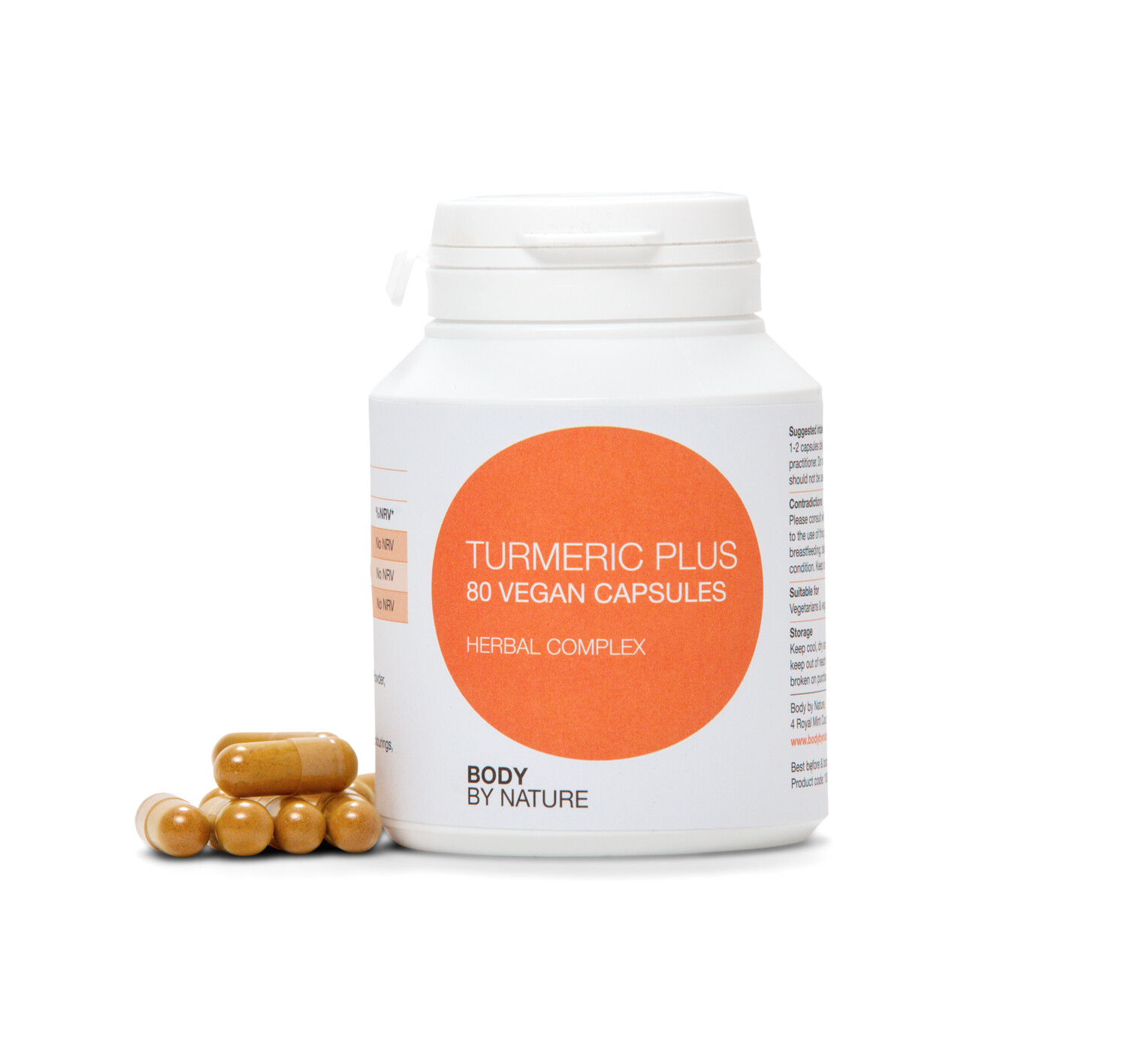 Turmeric herbal complex, containing turmeric curcumin cat’s claw gotu kola