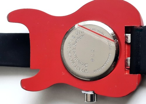 WRISTROCK Red w/ Gold Guitar Watch w/ Guitar Case - IRREGULAR - 1 Yr Warranty - Picture 2 of 7