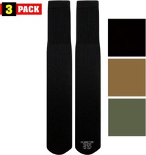 Mens Long Tube Socks Pair Military Over Calf Socks Size 10 - 14, US Made, 3 Pack
