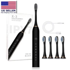 Sonic Electric Toothbrush USB Rechargeable IPX7 Whitening Toothbrushes Vibrating
