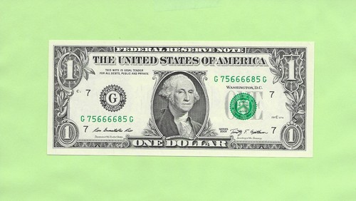 2009 ..UNCIRC $1 G 7566 6685 G .... 2009 $1 G-G QUAD CENTER '6666'