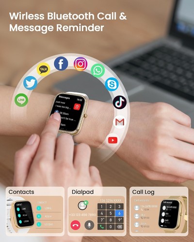 Montre Connectée Smartwatch Appel Bluetooth 130+ Modes Sport Cardio SpO2 Sommeil - Photo 7/8