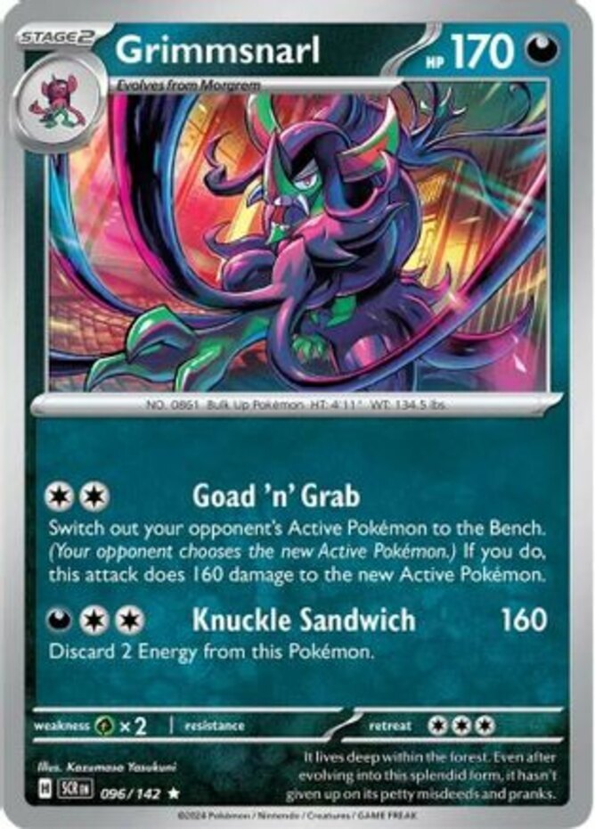 Pokemon Grimmsnarl - 096/142 - Rare - Reverse Holo NM-Mint Stellar Crown
